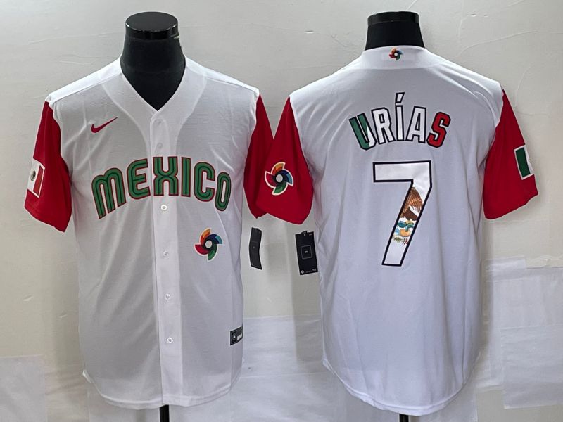 Men 2023 World Cub Mexico #7 Urias White camo Nike MLB Jersey15->more jerseys->MLB Jersey